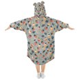 thumbnail image 2 of FORMRS Wearable Blanket Hoodie with Sleeves for Kids Cozy Flannel Sweatshirt, Gray Acorns Pattern, 2 of 7