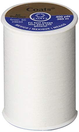Coats Dual Duty All-Purpose White Thread, 400 Yd