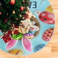 thumbnail image 5 of FMSHPON Easter Tree Skirt Colorful Eggs Bunny Xmas Christmas Tree Skirt Stand Mat for Holiday Party Decoration Indoor Outdoor 48 inches, 5 of 6
