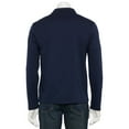 thumbnail image 2 of Men's Magaschoni Long Sleeve Quarter Zip Pima Cotton Polo Color: Black Size: M, 2 of 4