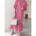 thumbnail image 5 of ZANZEA Womens Dresses Short Sleeve O-Neck Buttons on the Back Puff Sleeve Dress, 5 of 13