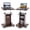 Brown + Black, variant on Costway 2PCS Mobile Podium Stand with Tilting Top Storage Cabinet & Lockable Wheels Brown + White