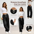 thumbnail image 4 of TEMOFON Womens Straight Leg High Waisted Sweatpants Wide Leg Drawstring Elastic Pants with Pockets Baggy Workout Pants Fall, 4 of 8