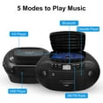 thumbnail image 6 of Amazup CD Player, CD Cassette Player Combo with Bluetooth, AM/FM Radio,Stereo Sound with Remote Control,AUX/USB Drive,Tape Recording,AC/DC Powered,Headphone Jack for Home,Senior,Child, 6 of 10