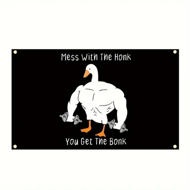 Tapiz de pared Mess With Honk You Get Bonk, microtela de 150 x 90 cm