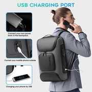 BANGE Gray Business Laptop Backpack with USB Charging Port