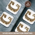 thumbnail image 6 of 3drose, Elegant Image of Gold Victorian Ornate Monogram Initial C, Set of 4 Coasters - Soft, 6 of 7