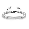 thumbnail image 1 of Bracelet de Prière en Acier Inoxydable avec Pierres Précieuses Perlées (Argent), 1 of 2