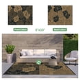 thumbnail image 3 of KUETH 8'x 10' Outdoor Rug Plastic Waterproof Outside Foldable Flower Mat UV Resistant Patio RV Deck Carpet,Black Brown, 3 of 6