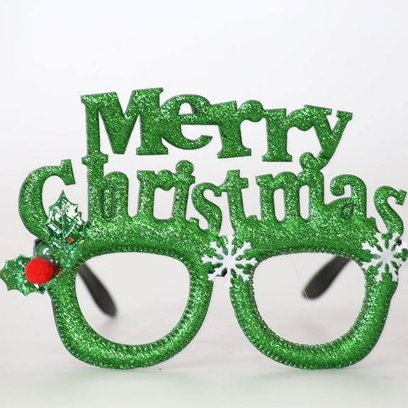 YIKA Christmas Decoration Christmas Decoration Glasses Festival Party Dress Up Sparkling Santa Claus Eyeframe Christmas Photo Accessories