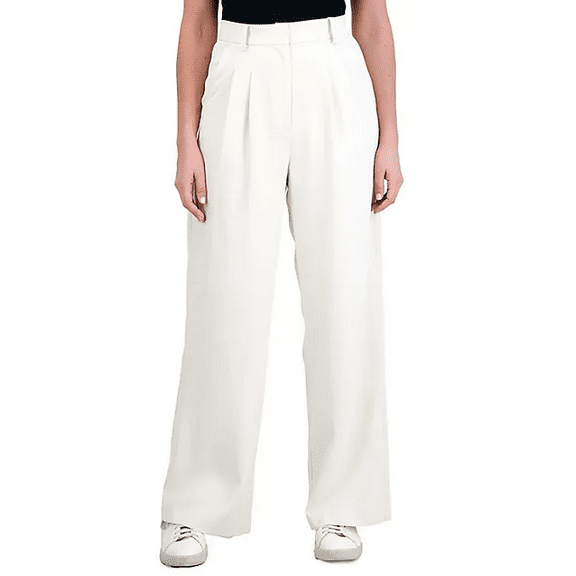 French Connection Women's Wide Leg Trouser (Cream, Medium)