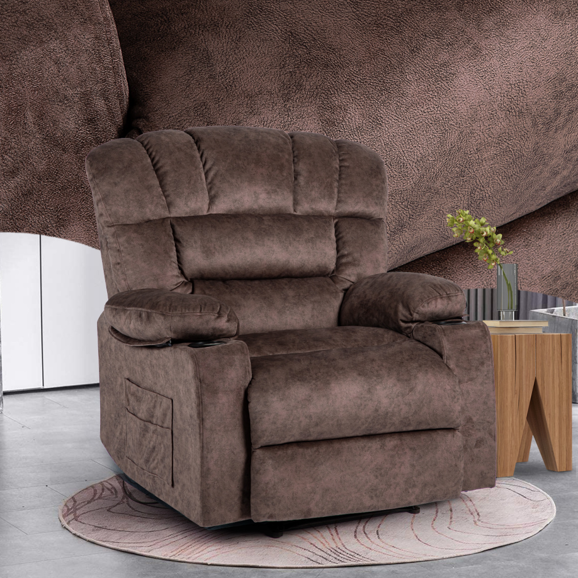Recliner Chair Oversized Recliner Chair with Massage and Heating Lazy