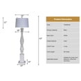 thumbnail image 3 of Lux Lighting  63'' Classic White Washed Coastal Floor Lamp Classy 3-Way Switch, 3 of 5