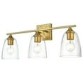 thumbnail image 2 of Living District Harris 3-Light Iron & Glass Bath Sconce in Brass/Clear, 2 of 6