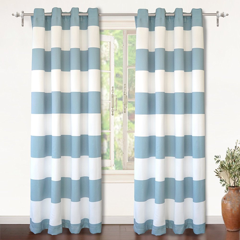 Driftaway Mia Stripe Room Darkening Grommet Unlined Window Curtains