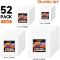 thumbnail image 2 of Shuttle Art Painting Canvas Panel, 52 Multi Pack, 5x5, 6x6, 8x8, 10x10 inch (13 PCS of Each), 100% Cotton Art Canvas Board Primed White, Blank Canvas, 2 of 6