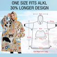 thumbnail image 4 of Oversized Wearable Blanket Hoodie,Corgi Dog and Flower Florals Sherpa Blanket Hoodie with Super Pockets,Super Warm Fuzzy Pullover for Women & Men, 4 of 6