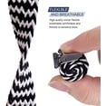 thumbnail image 2 of Boucle Solo Tressée Réglable avec Boucle Compatible avec Bracelet Apple Watch pour Hommes et Femmes, Bracelet Doux en Nylon Extensible Élastique pour iWatch Series SE 6 5 4 3 2 1 (Noir+blanc, 42/44mm), 2 of 5