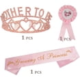 thumbnail image 4 of Baby Shower Decoration for Girl, Mother To Be Tiara Crown Pink, Baby Shower for Girl, Growing A Princess Sash, Dad To Be Pin, Pink Baby Shower Party Favors Decorations Gift, Mother to be Sash, 4 of 7
