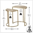 thumbnail image 3 of Mid Century Modern Nesting Side Tables, Set of 2,  Gold,  Hand Crafted, Cast Aluminum,  21.75 and 19 Inches Tall, 3 of 6
