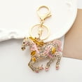thumbnail image 1 of CaiYueKe Horse Keychain Purse Charm Bag Accessory Pendant Gift for Women Girls, Cute Animal Jewelry Keyring, Rhinestone Enamel Decoration, Fashion Key Chain, 1 of 7