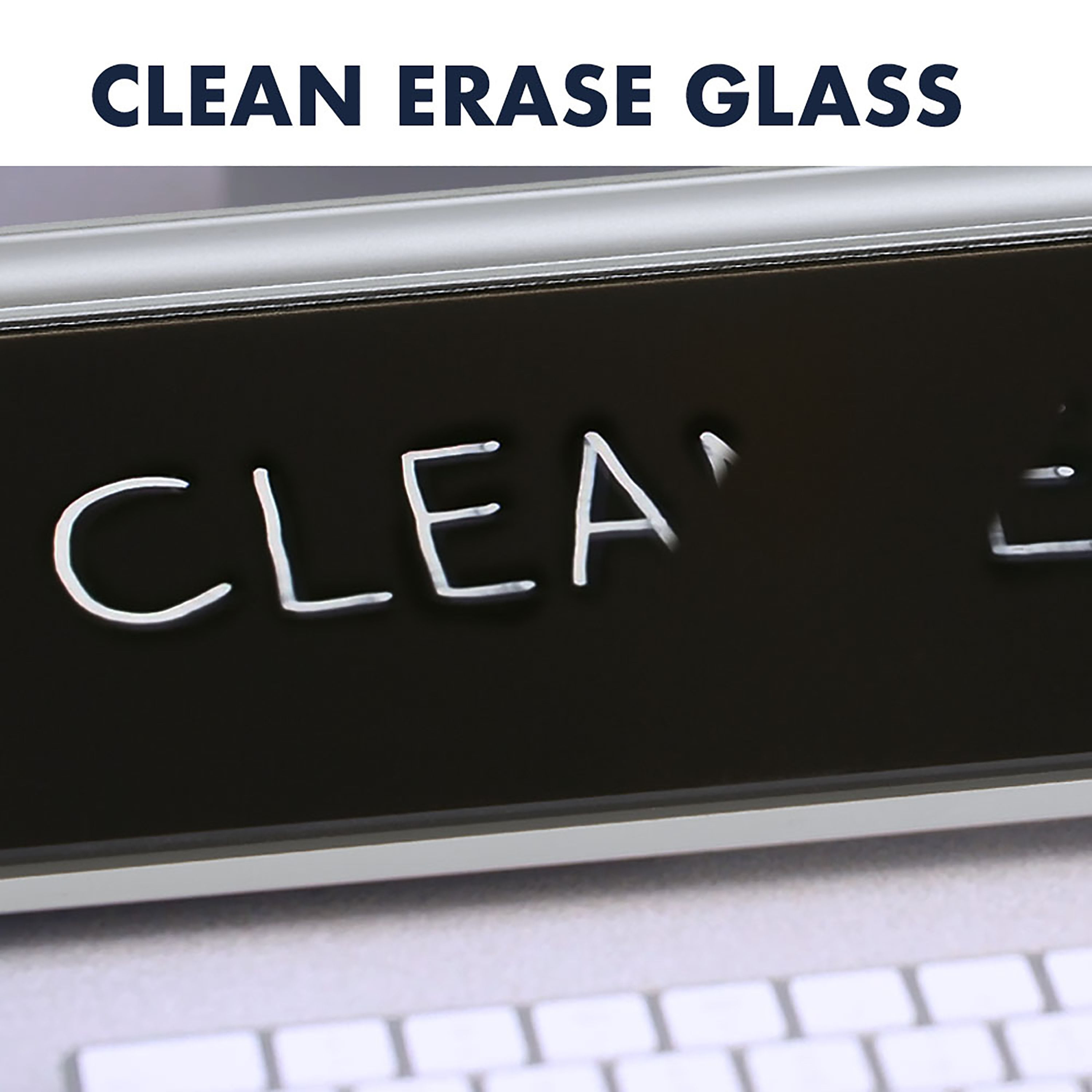 Desktop Glass Dry Erase Board - Black, 18 x 6 - ULINE - H-8761BL
