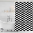 thumbnail image 4 of Black White Plaid Waterproof Fabric Shower Curtain,Modern Buffalo Check Gingham Art Waterproof Fabric Shower Curtain for Bathroom Curtains Bathtubs Hotel Shower Curtains with 12 Hooks Long 72x78in, 4 of 8