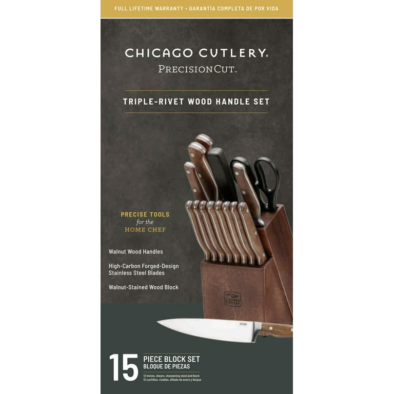 Vintage 9 Piece Set Chicago Cutlery Knife Set w/ Wood Handles