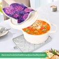 thumbnail image 4 of 2 Pack Pot Holders for Kitchen Heat Resistant Hot Pads Sets for Cooking Baking Lavender Bohemian Pattern, 4 of 7