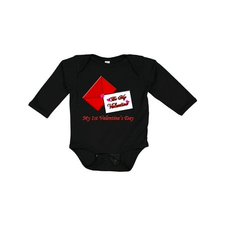 

Inktastic My 1st Valentine s Day Gift Baby Boy or Baby Girl Long Sleeve Bodysuit