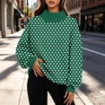 thumbnail image 2 of Women's Small Polka Dot Sweatshirt Long Sleeve Crewneck Casual Pullover Relaxed Fit Soft Fall Sweatshirt, 2 of 7