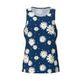 thumbnail image 4 of Xecao Daisies Flowers Men's Tank Top Workout Quick Dry Sleeveless Gym Jogging Muscle Shirts Summer Swim Beach Tops, 4 of 9