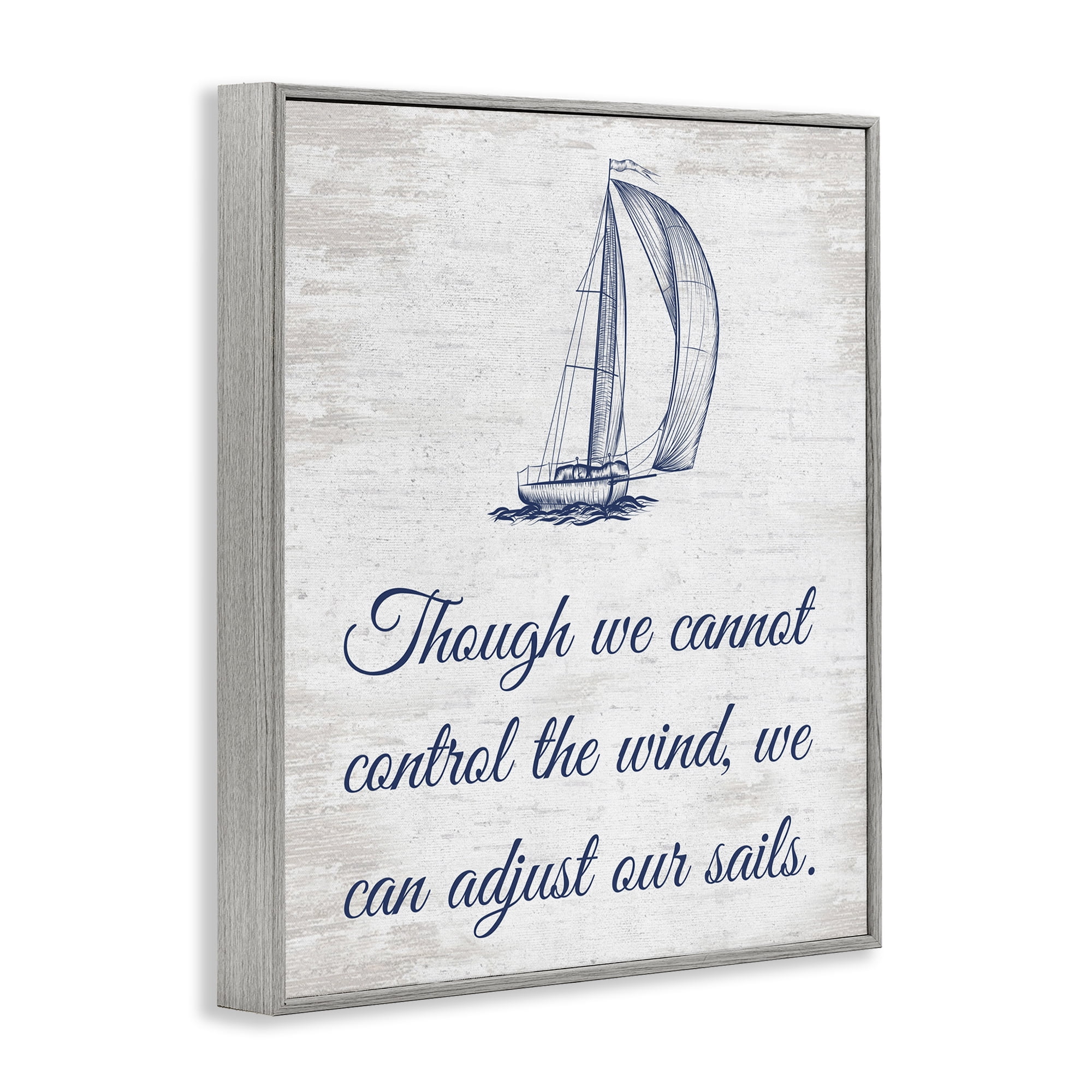 Stupell Industries Adjust Our Sails Transportation Painting Gray Framed Art Print Wall Art, 11 x 14