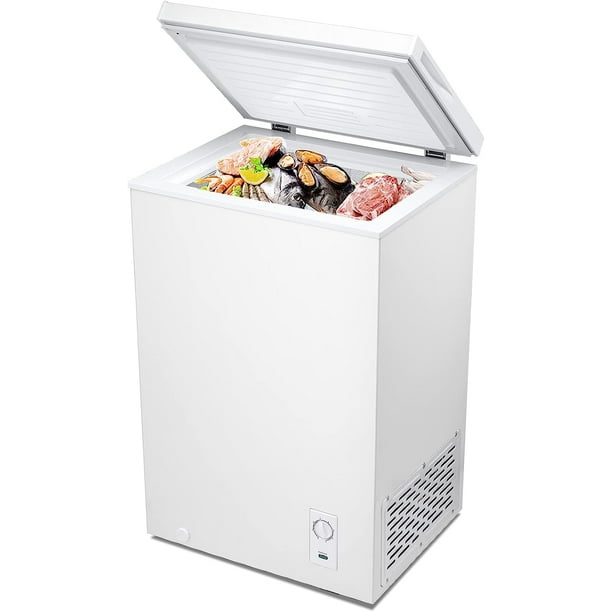 KISSAIR 2.7 Cubic Feet Chest Freezer with Free Standing Top Open Door ...