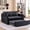 Black, variant on 54" Velvet 3-in-1 Convertible Sleeper Sofa Bed, Loveseat with Adjustable Backrest & Side Pocket, Pull-Out Couch for Living Room