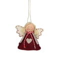 thumbnail image 4 of Angel Girl Hanging Christmas Ornaments - 3.5" - Burgundy and Beige -  Set of 2, 4 of 8