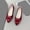 Wine, variant on Gamivast Flat Shoes for Women Buckle Detail Faux Suede Ballet Flats Pointed Toe Slip On Dress Flats for Office Work Wedding Party Travel Footwear Beige 41