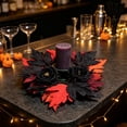 thumbnail image 6 of 12 Inch Halloween Candle Ring Wreath, Artificial Black Rose with Red Maple Leaves, Gothic Fall Mini Wreath for Pillar Candle Tabletop Decoration, 1-Pack, 6 of 6