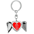 thumbnail image 1 of Porte-clés Citation "Keep Calm And Carry On Red Heart Angel Wing", 1 of 3