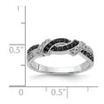 thumbnail image 5 of 14K White Gold Ring Band Diamond Round & Black, Size 7, 5 of 5