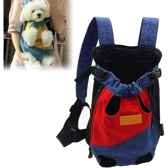 Mochila de viaje para mascotas con patas extendidas, mochila transportadora para perros pequeños, medianos, gatos, cachorros, mochila transportadora frontal ajustable para mascotas, para senderismo, v