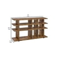 thumbnail image 5 of 63 Inch Wood Bookcase 3 Tier Divided Shelves Vertical Rustic Brown - Saltoro Sherpi, 5 of 5