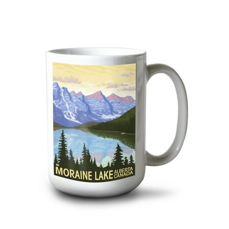 

15 fl oz Ceramic Mug Moraine Lake Alberta Canada Dishwasher & Microwave Safe