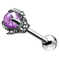 OUFER Claw Helix Studs 316L Surgical Steel Tragus Earrings Dragon Claws Holding Natural Gem Cartilage Earing Ear Body Piercing Jewelry Helix Earrings Piercing