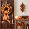 thumbnail image 6 of Halloween Wreath Accent Bow, Themed Fabric Sash, Silhouette Printed Ribbon, Front Door Bow Decor, Harvest Decorative Ribbon, Striped Cloth with Contrast Edge Trim, Seasonal Wreath Accent, 6 of 6