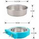 thumbnail image 2 of (grand Bleu) Bol Amovible En Acier Inoxydable Cage Pour Animaux De Compagnie Petit Bol D'eau Nourriture Pour Chiens, 2 of 5
