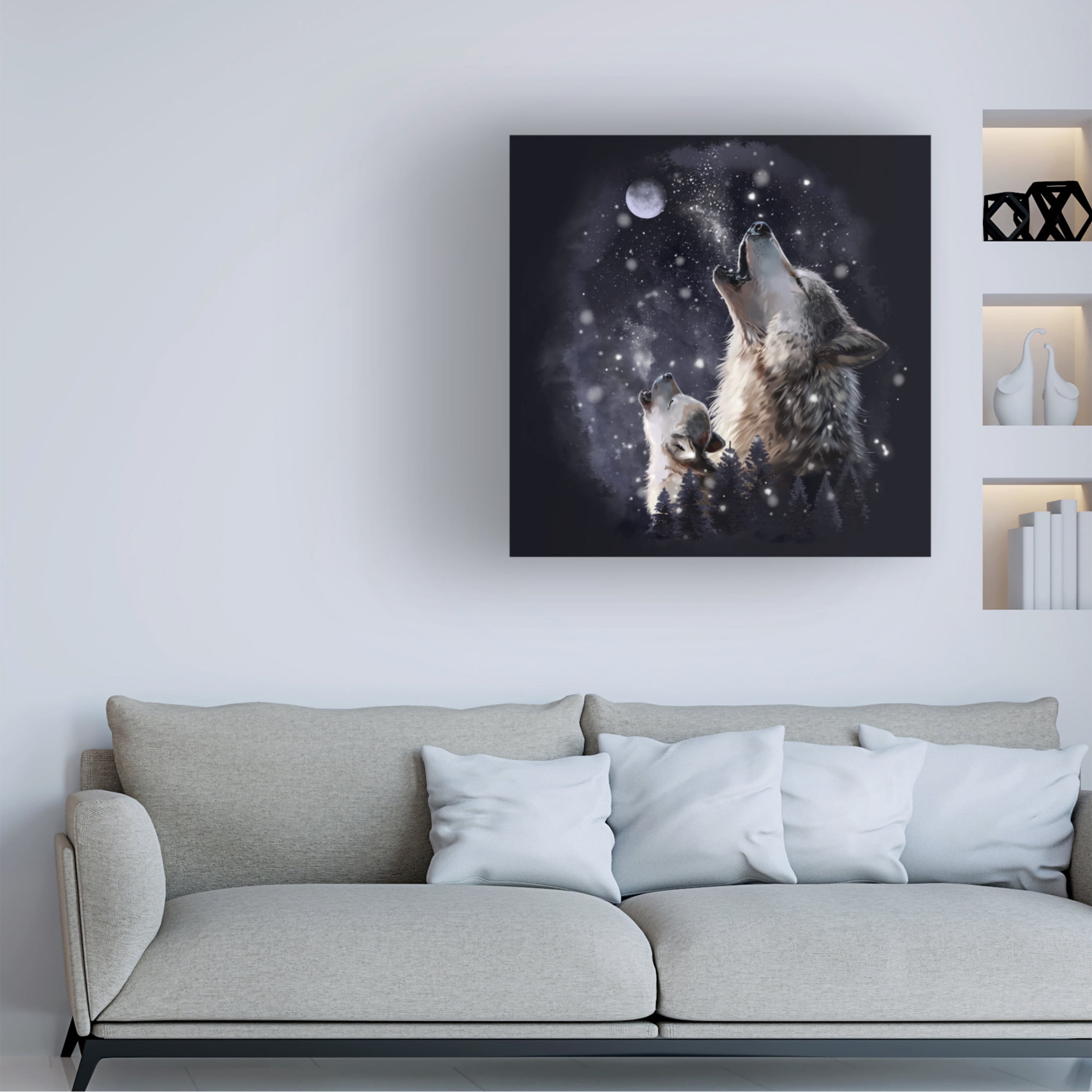 Canvas Wall Art - Kajenna Art '939 - Midnight Howl' Wall Art for Living Room, Bedroom, or Office Décor by Trademark Fine Art - 24 x 24 Inches