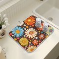 thumbnail image 4 of Yayeee Dish Drying Mat for Kitchen Counter 16" x 18" Microfiber Super Absorbent Coffee Decorative Pad, Blooming Flowers, 4 of 9
