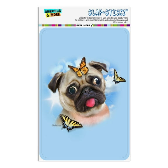 Pug Dog Butterflies Selfie Home Business Office Sign