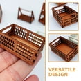 thumbnail image 2 of WASHWEPE 2pcs Mini House Crate Rustic Color for Craft Projects Storage Solutions Model Collectors, 2 of 7